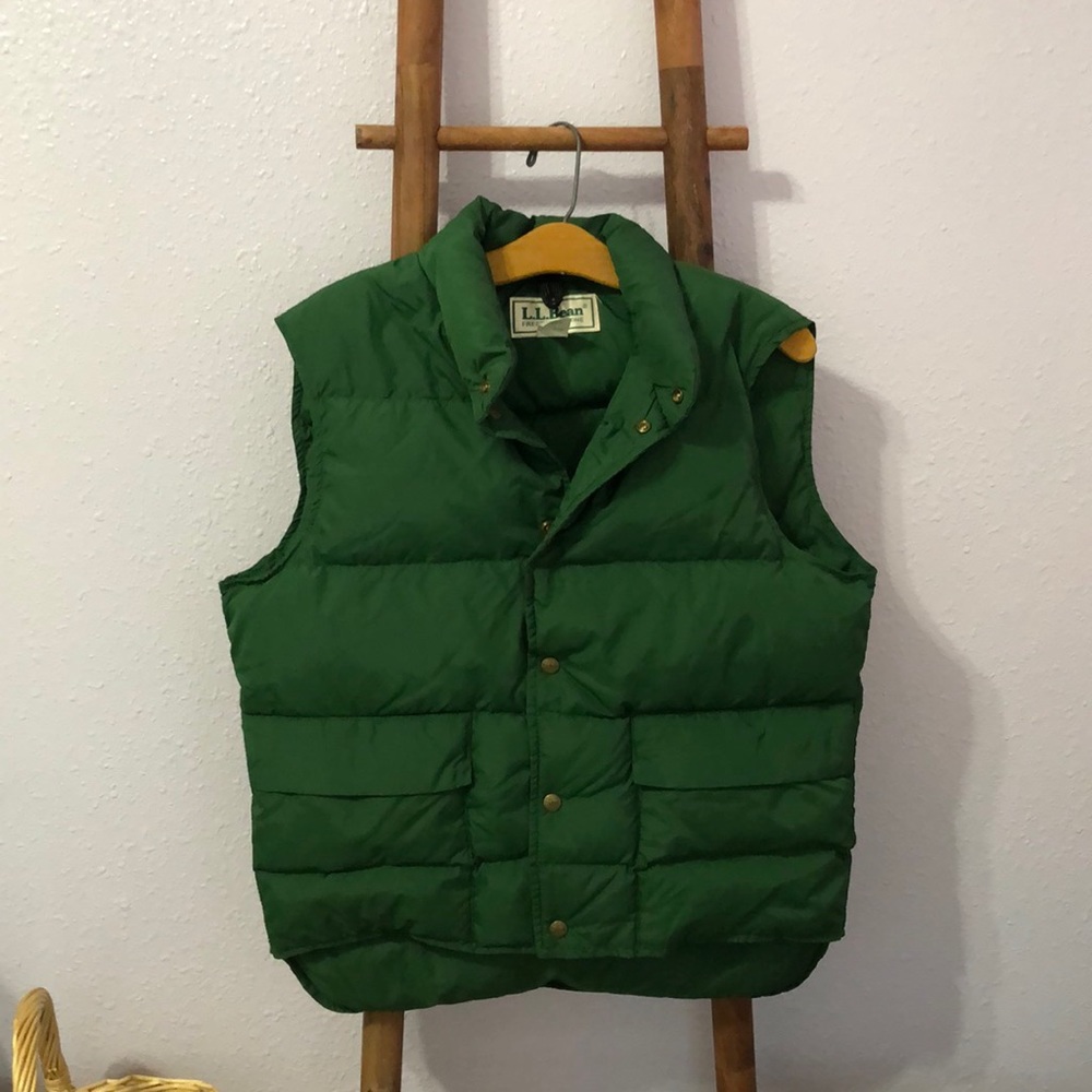 LL Bean Green Puffer Vest